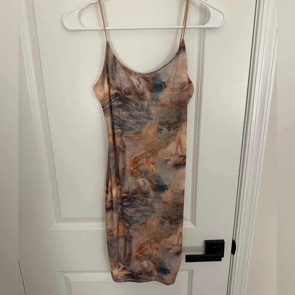 PLT Renaissance Print Slinky Bodycon Dress